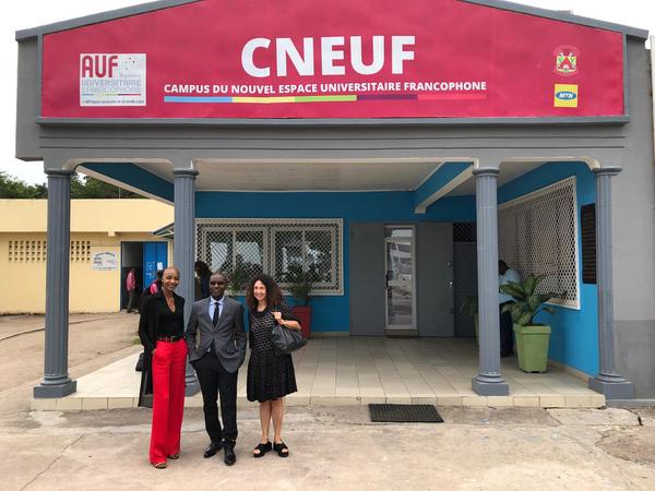 Avec le Responsable du Campus du Nouvel Espace Universitaire Francophone (CNEUF), M. Achille Benjamin SOMPA.